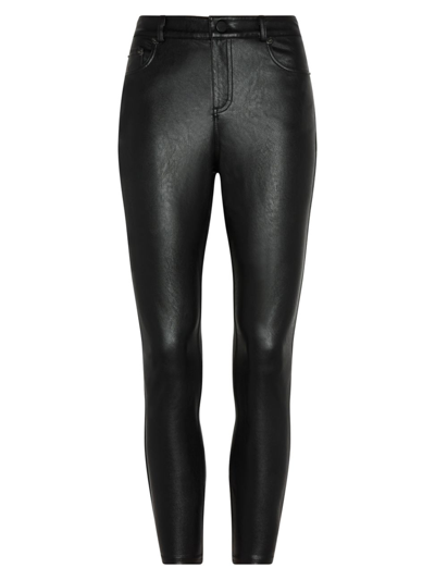 Shop Commando Women's Mid-rise Faux Leather Skinny Pants In Black