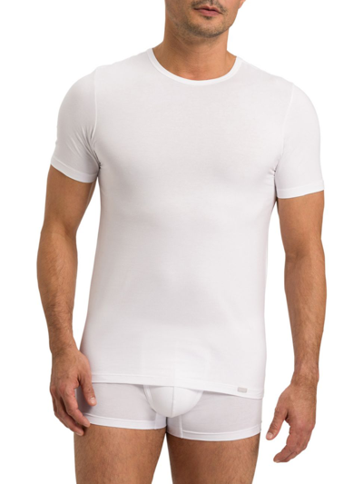 Shop Hanro Men's Two-pack Cotton Essentials T-shirt In White