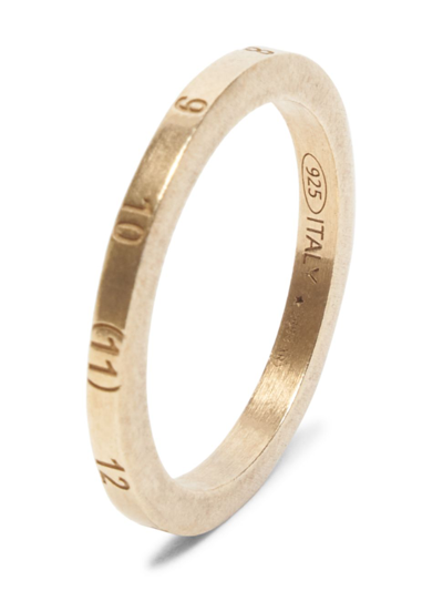 Shop Maison Margiela Men's Goldplated Engraved Logo Ring