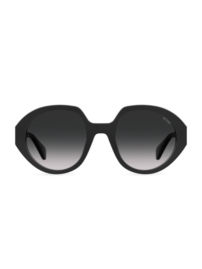 Shop Moschino Women's 53mm Round Sunglasses In Black