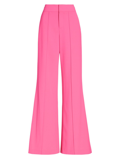 Shop Alice And Olivia Women's Dylan High-waisted Wide Leg Pants In French Rose