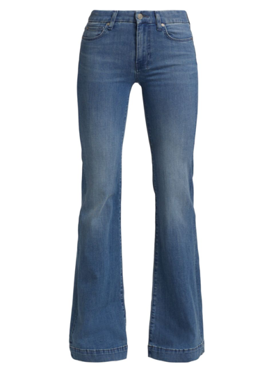 Shop 7 For All Mankind Dojo Low-rise Stretch Flared Jeans In Sycamore