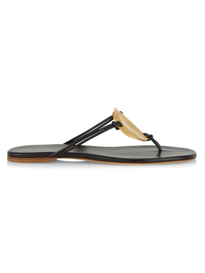 Shop Tory Burch Patos Leather Sandals In Black