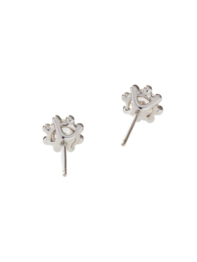 Shop Oscar Massin Women's Beaded 18k White Gold & Latitude Lab-grown Diamond Small Stud Earrings