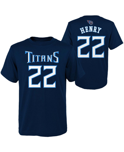 Shop Outerstuff Youth Boys Derrick Henry Navy Tennessee Titans Mainliner Player Name Number T-shirt