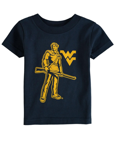 Two Feet Ahead Infant Unisex Navy West Virginia Mountaineers Big Logo T-shirt In Navy