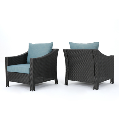 Shop Noble House Antibes Outdoor Club Chair (set Of 2) In Grey
