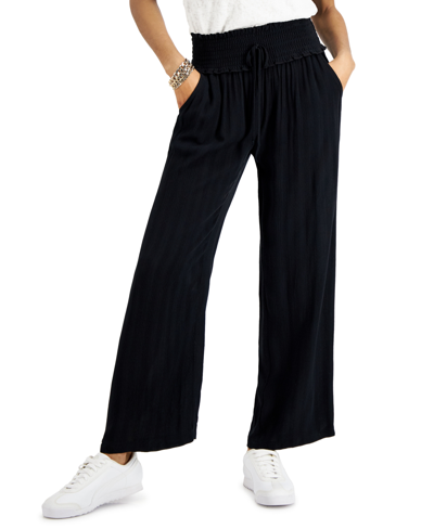 Shop Kingston Grey Juniors' Wide-leg Soft Pants In Black