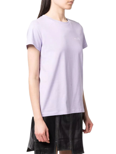 Shop Apc A.p.c. Women's Purple Cotton T-shirt