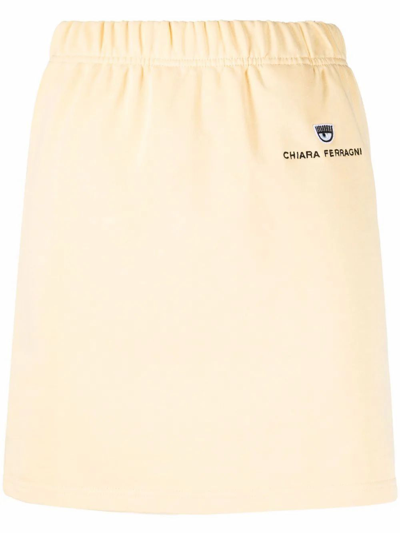 Shop Chiara Ferragni Women's Yellow Cotton Skirt