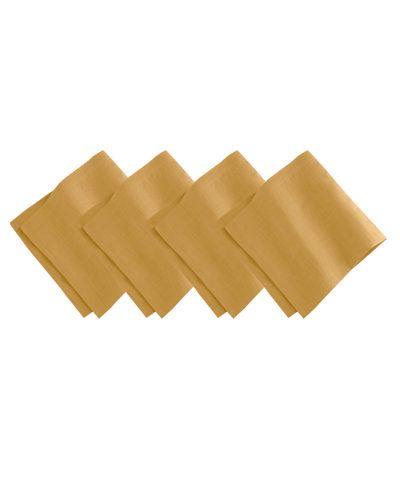 Elrene La Classica Linen Napkin, Set Of 4 In Antique Gold
