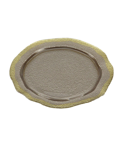 Classic Touch 8" Plates With Slightly Scalloped Border, Set Of 4 In Bronze