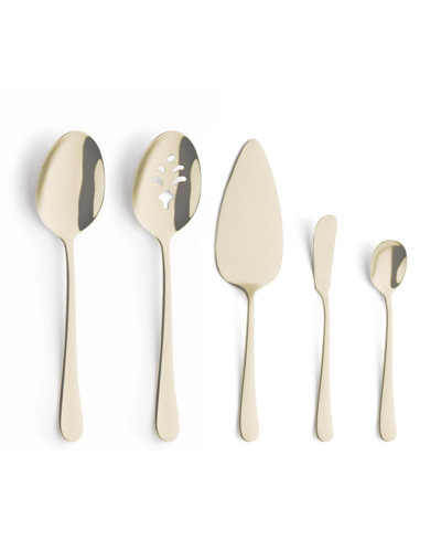 Shop Amefa Austin Serving Set, 5 Piece In Champagne Colored Stainless Steel