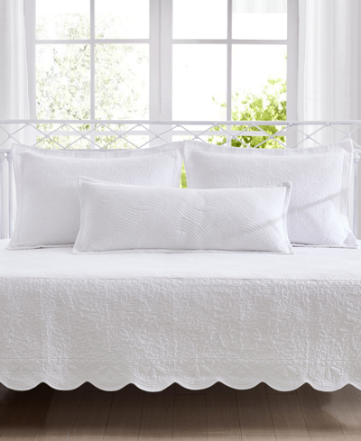 Shop Laura Ashley Solid Trellis Cotton 4 Piece Daybed Set In White