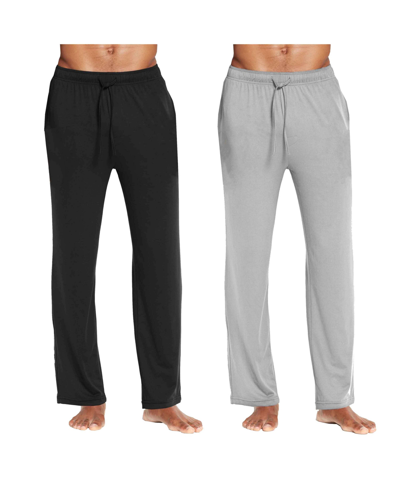 Galaxy By Harvic Men's Classic Lounge Pants, Pack Of 2 In Black-heather Grey