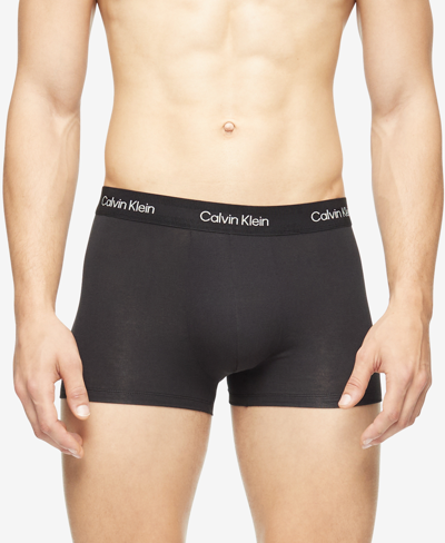 Shop Calvin Klein Men's Ultra Soft Modern Modal Trunk Underwear In Black