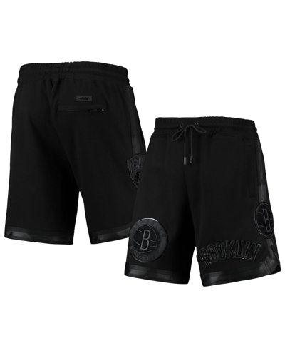 Shop Pro Standard Men's  Brooklyn Nets Triple Black Gloss Shorts