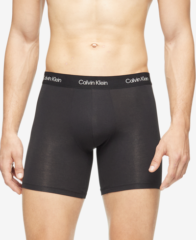 Shop Calvin Klein Men's Ultra Soft Modern Modal Boxer Briefs Underwear In Black