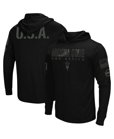 Shop Colosseum Men's Black Arizona State Sun Devils Oht Military-inspired Appreciation Hoodie Long Sleeve T-shirt