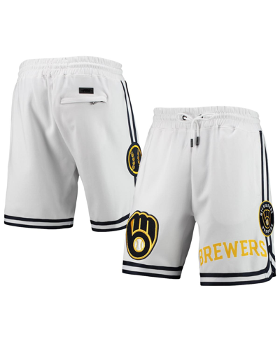 Shop Pro Standard Men's  White Milwaukee Brewers Team Logo Shorts