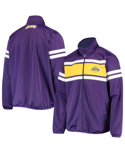 Shop G-iii Sports By Carl Banks Men's  Purple Los Angeles Lakers Power Pitcher Full-zip Track Jacket