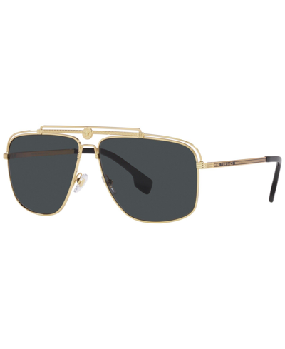 Shop Versace Men's Sunglasses, Ve2242 In Gold-tone