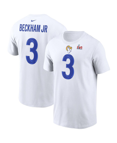 Shop Nike Men's  Odell Beckham Jr. White Los Angeles Rams Super Bowl Lvi Name Number T-shirt