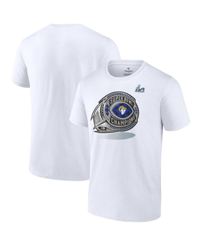 Shop Fanatics Men's  White Los Angeles Rams Super Bowl Lvi Champions Ring T-shirt