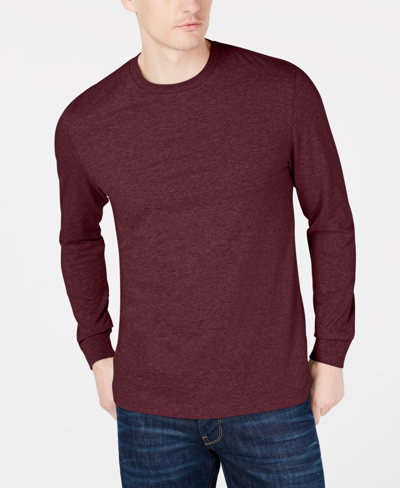 Shop Club Room Men's Long Sleeve T-shirt, Created For Macy's In Boysenberry