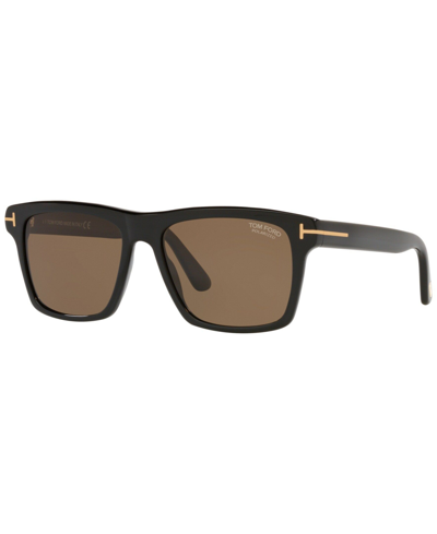 Shop Tom Ford Men's Polarized Sunglasses, Tr001361 58 In Black Shiny