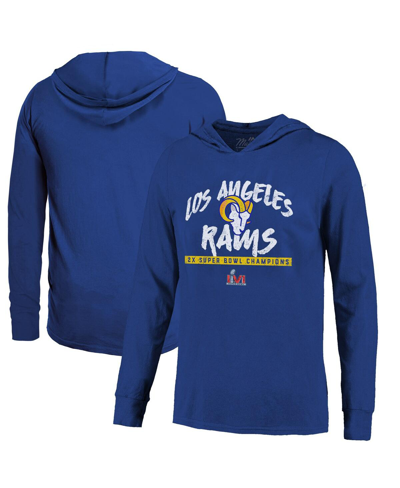 Men's Majestic Threads Royal Los Angeles Rams 2-Time Super Bowl Champions  Softhand Long Sleeve Hoodie T-Shirt - Yahoo Shopping