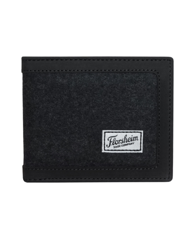 Shop Florsheim Men's Damon Crazy Bifold With Charcoal Wool Outer Wallet In Black/charcoal