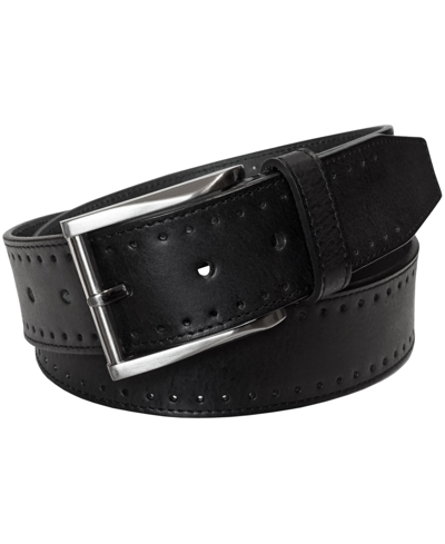 Shop Florsheim Men's Vallon Perforated Belt In Black