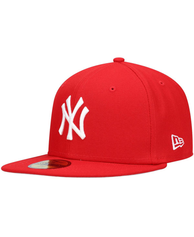 Men's New Era Red York Yankees White Logo 59FIFTY Fitted Hat