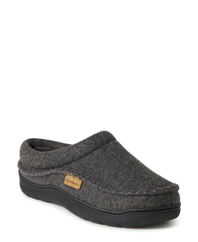 Shop Dearfoams Men's Thompson Wool Blend Clog With Whipstitch Slippers In Dark Heather Gray