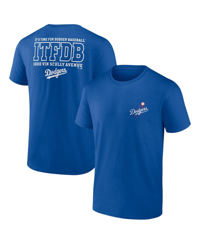 Shop Fanatics Men's  Royal Los Angeles Dodgers Iconic Bring It T-shirt