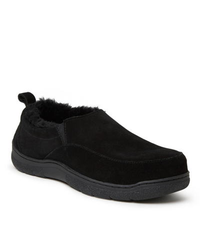 Shop Dearfoams Men's Graham Genuine Suede Closed Back Slippers In Black