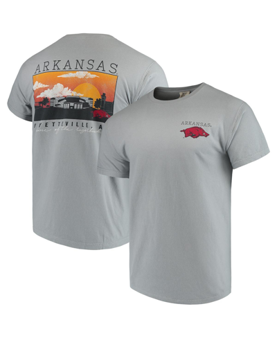 Shop Image One Men's Gray Arkansas Razorbacks Comfort Colors Campus Scenery T-shirt