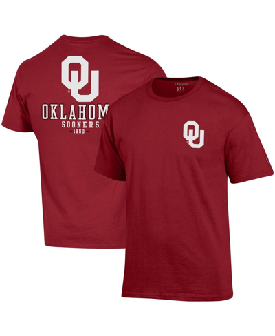 Shop Champion Men's  Crimson Oklahoma Sooners Stack 2-hit T-shirt