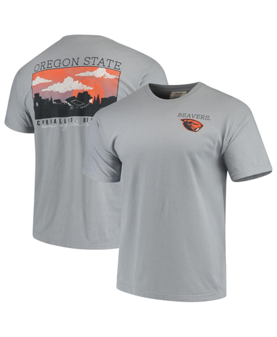 Image One Men's Gray Oregon State Beavers Team Comfort Colors Campus Scenery T-shirt In Gray