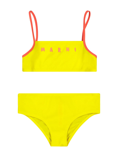 Shop Marni Kids Bikini For Girls In Yellow