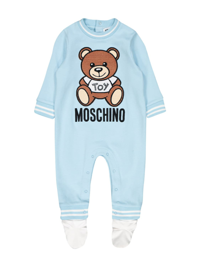 Shop Moschino Kids Babygrow In Blue