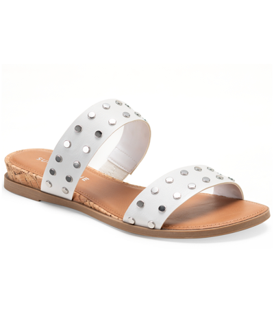 Shop Sun + Stone Easten Slide Sandals, Created For Macy's Women's Shoes In White Stud