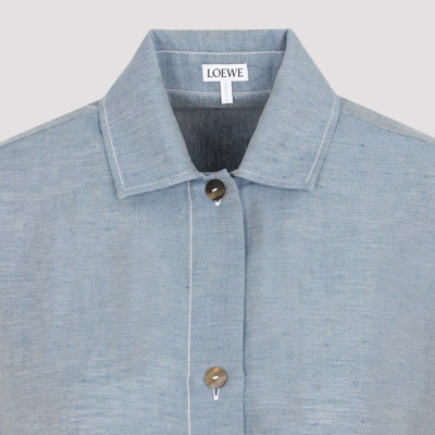 Shop Loewe Tunic Shirt Dress In Blue