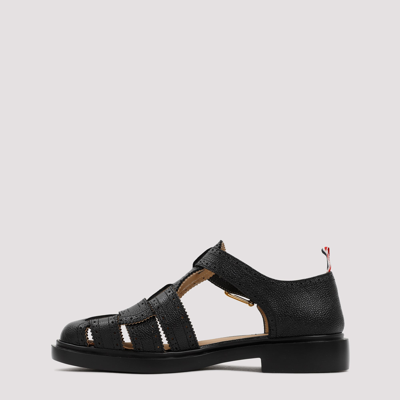 Shop Thom Browne Brogued Fisherman Sandals Shoes In Black