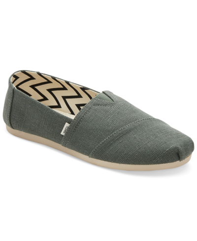 Shop Toms Women's Alpargata Heritage Slip-on Flats In Bonsai Green Recycled Canvas