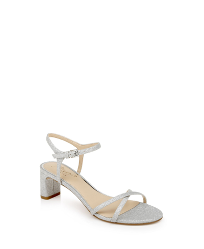 Shop Jewel Badgley Mischka Omari Dress Sandal Women's Shoes In Silver-tone Glitter