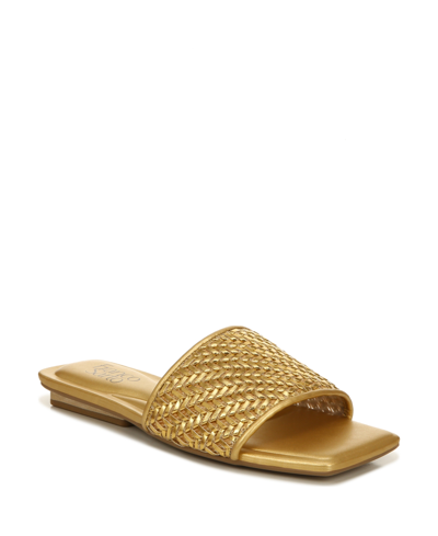 Shop Franco Sarto Caven Slide Sandals In Gold Faux Leather