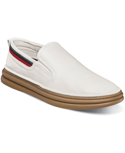 Shop Stacy Adams Men's Delmar Plain Toe Slip On Shoes In White