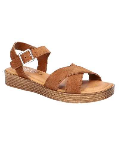 Shop Bella Vita Women's Car-italy Wedge Sandals In Tan Suede Leather